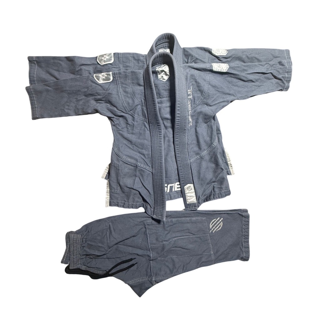 Sanabul Kids BJJ Gi Blue Brazilian Jiu Jitsu Uniform K1 Martial Arts 2 top 1 bot